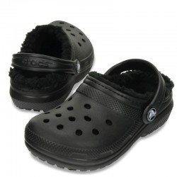 CROCS Classic Lined Clog K - Black/Black (207010-060)ΠΑΙΔΙΚΕΣ ΠΑΝΤΟΦΛΕΣ ΜΑΥΡΕΣ