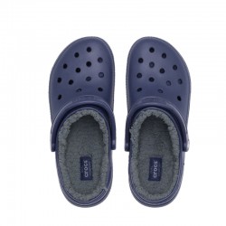 Crocs Classic Fuzz Lined (203591-459)Ανδρικές Παντόφλες με Γούνα Μπλε