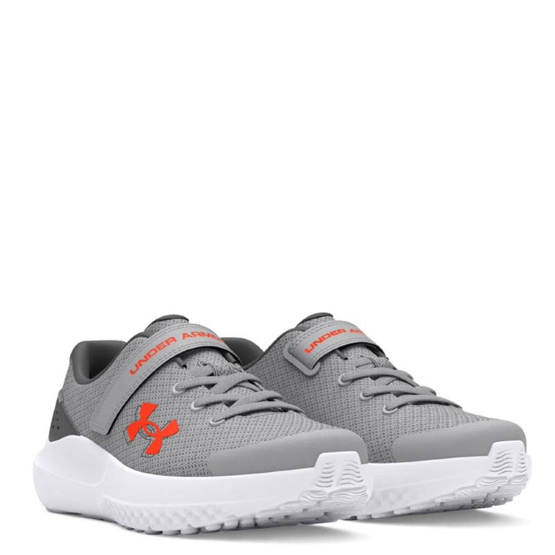 UNDER ARMOUR UA BPS Surge 4 AC KIDS (3027104-100)ΠΑΙΔΙΚΟ ΠΑΠΟΥΤΣΙ  Mod Gray/Castlerock/Phoenix Fire