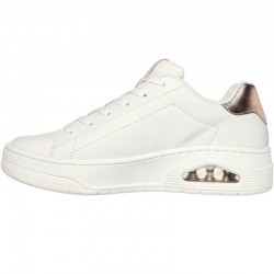 Skechers Metallic Mustache Duraleather Lace Up Court (177700-WHT)ΓΥΝΑΙΚΕΙΟ ΥΠΟΔΗΜΑ ΛΕΥΚΟ/ΧΡΥΣΟ