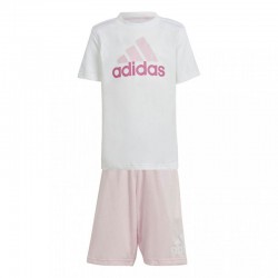 Adidas Badge of Sport Logo T-Shirt/Shorts Set Children (IQ4089)ΠΑΙΔΙΚΟ ΣΕΤ ΛΕΥΚΟ/ΡΟΖ