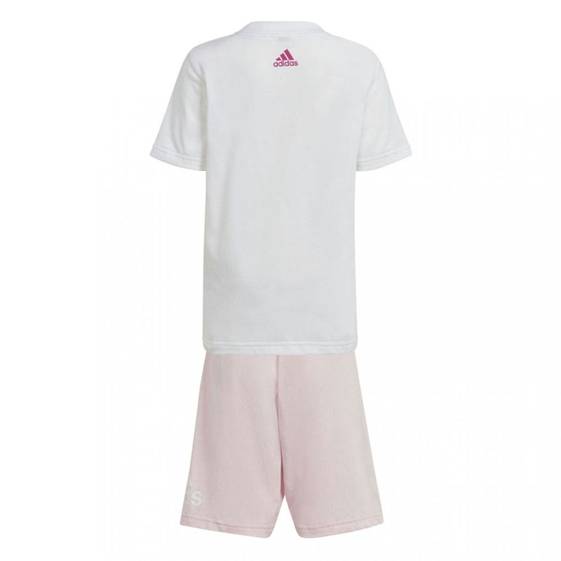 Adidas Badge of Sport Logo T-Shirt/Shorts Set Children (IQ4089)ΠΑΙΔΙΚΟ ΣΕΤ ΛΕΥΚΟ/ΡΟΖ