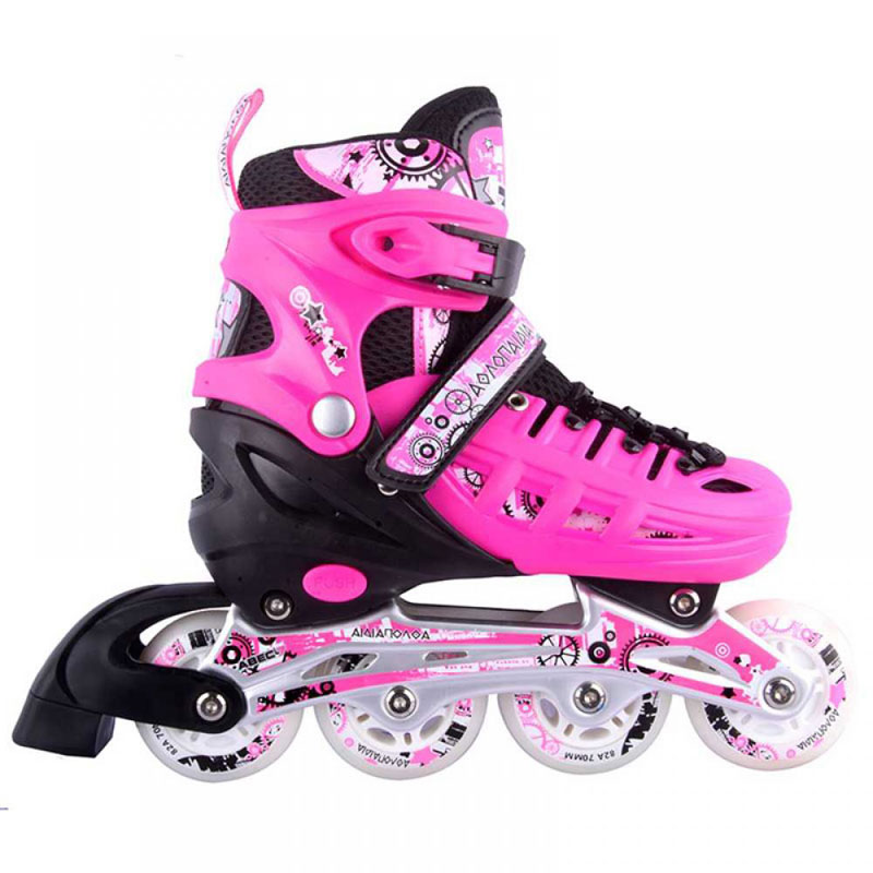 ΑΘΛΟΠΑΙΔΙΑ Αυξομειούμενα Πατίνια/Roller Skates/Παγοπέδιλα 3 σε 1 - Ροζ (002.10305/RIS)