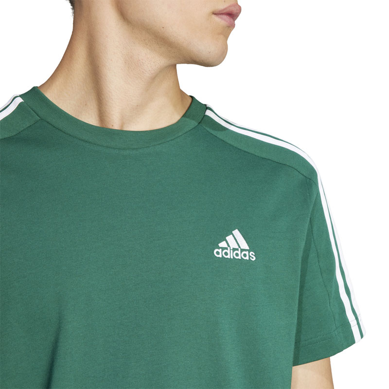 ADIDAS ESSENTIALS SINGLE JERSEY 3-STRIPES TEE (IS1333)ΑΝΔΡΙΚΟ T-SHIRT ΠΡΑΣΙΝΟ