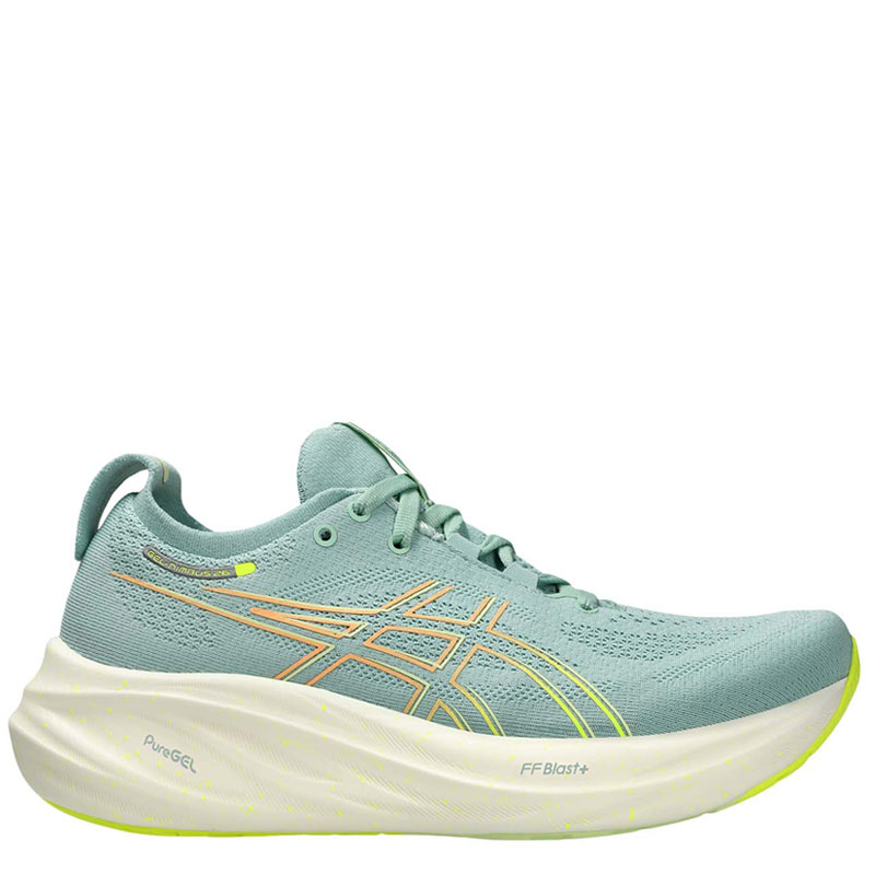 ASICS GEL-NIMBUS 26 (1012B601-301)ΓΥΝΑΙΚΕΙΑ ΠΑΠΟΥΤΣΙΑ Light Celadon/Safety Yellow