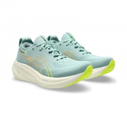 ASICS GEL-NIMBUS 26 (1012B601-301)ΓΥΝΑΙΚΕΙΑ ΠΑΠΟΥΤΣΙΑ Light Celadon/Safety Yellow