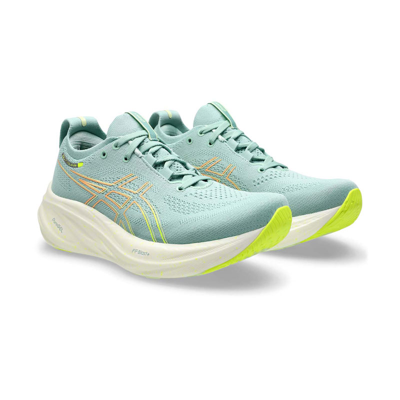 ASICS GEL-NIMBUS 26 (1012B601-301)ΓΥΝΑΙΚΕΙΑ ΠΑΠΟΥΤΣΙΑ Light Celadon/Safety Yellow