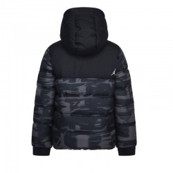 JORDAN FAUX DOWN JACKET KIDS (95D133-GAE)ΠΑΙΔΙΚΟ ΜΠΟΥΦΑΝ ΜΑΥΡΟ/ΓΚΡΙ