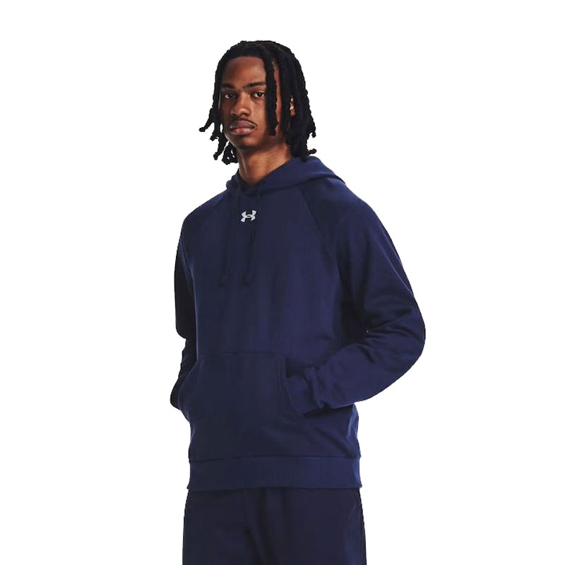 Under Armour Rival Fleece Hoodie (1379757-410)Ανδρικό Φούτερ με Κουκούλα και Τσέπες Μπλε