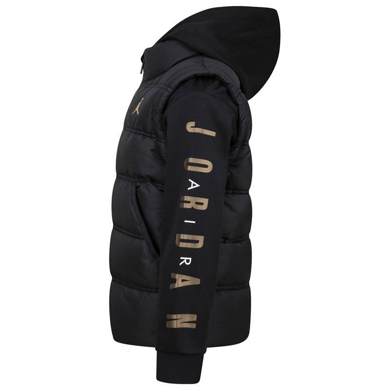 Jordan Jdb 2 Fer JACKET (95D191-K5X)ΠΑΙΔΙΚΟ ΜΠΟΥΦΑΝ ΜΑΥΡΟ/ΧΡΥΣΟ