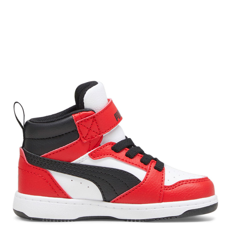 PUMA Rebound V6 Mid Toddlers (396542-03)ΒΡΕΦΙΚΑ ΠΑΠΟΥΤΣΙΑ ΜΠΟΤΑΚΙΑ RED/WHITE/BLACK