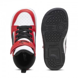 PUMA Rebound V6 Mid Toddlers (396542-03)ΒΡΕΦΙΚΑ ΠΑΠΟΥΤΣΙΑ ΜΠΟΤΑΚΙΑ RED/WHITE/BLACK