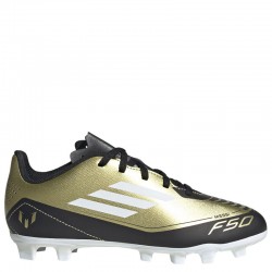 Adidas F50 Club Messi FxG J (IG9319)Παιδικά Ποδοσφαιρικά Παπούτσια με Τάπες Gold Metallic / Cloud White / Core Black