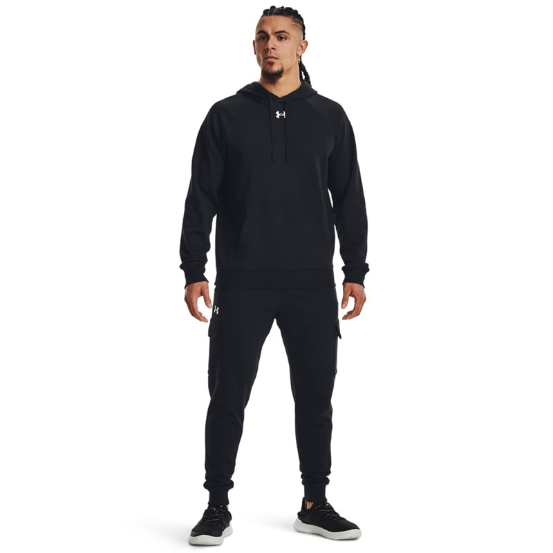 UNDER ARMOUR UA Rival Fleece Hoodie (1379757-001)Ανδρικό Φούτερ με Κουκούλα Μαύρο