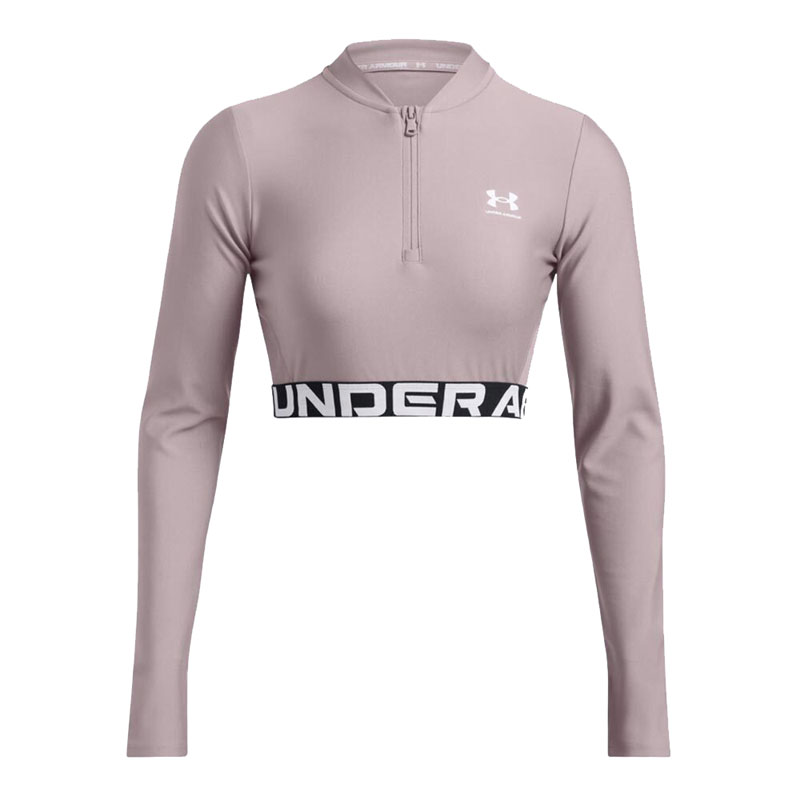 UNDER ARMOUR HeatGear Rib 1/4 Zip LS (1388692-015)ΓΥΝΑΙΚΕΙΑ TOP ΜΠΛΟΥΖΑ ΜΑΚΡΥΜΑΝΙΚΗ Tetra Gray/White