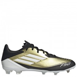 Adidas F50 League Messi FG/MG (IG9274)Ποδοσφαιρικά Παπούτσια με Τάπες Gold Metallic / Cloud White / Core Black