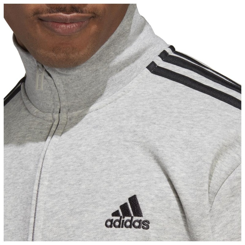 ADIDAS BASIC 3-STRIPES FRENCH TERRY TRACK SUIT (IC6748)ΑΝΔΡΙΚΟ ΣΕΤ ΦΟΡΜΕΣ ΓΚΡΙ/ΜΑΥΡΟ