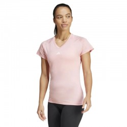 ADIDAS AEROREADY Train Essentials Minimal Branding V-Neck Tee (IX1002)ΓΥΝΑΙΚΕΙΟ T-SHIRT Semi Pink Spark