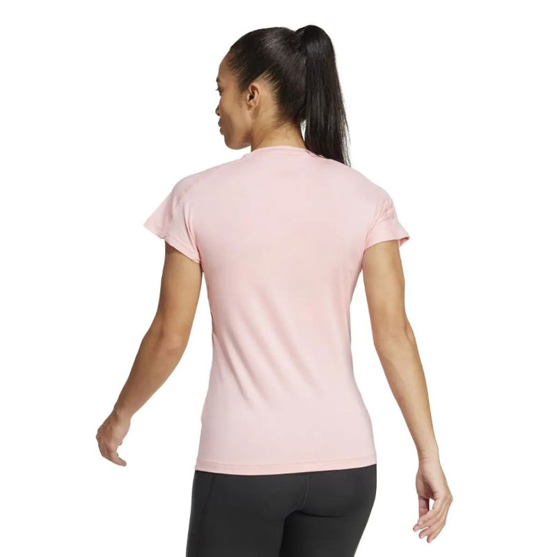 ADIDAS AEROREADY Train Essentials Minimal Branding V-Neck Tee (IX1002)ΓΥΝΑΙΚΕΙΟ T-SHIRT Semi Pink Spark