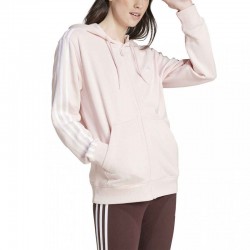 ADIDAS Essentials 3-Stripes French Terry Regular (IY4217)Γυναικεία Ζακέτα Φούτερ με Κουκούλα Ροζ