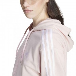 ADIDAS Essentials 3-Stripes French Terry Regular (IY4217)Γυναικεία Ζακέτα Φούτερ με Κουκούλα Ροζ