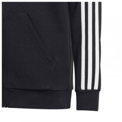 ADIDAS Essentials 3-Stripes Fleece Full-Zip Hoodie (HR6331)ΠΑΙΔΙΚΗ ΖΑΚΕΤΑ ΜΕ ΚΟΥΚΟΥΛΑ ΜΑΥΡΗ