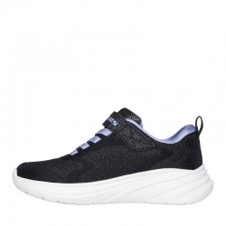 SKECHERS GORE AND STRAP SPARKLE MESH SNEAKER W/ SATIN OVERLAYS (303557L-BLK)ΠΑΙΔΙΚΑ ΠΑΠΟΥΤΣΙΑ ΜΑΥΡΟ/ΜΩΒ/ΛΕΥΚΟ