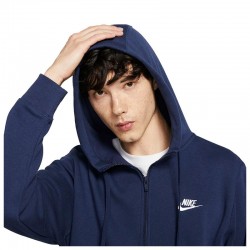 Nike Sportswear Club Fleece Full-Zip Hoodie (BV2645-410)Ανδρική Φούτερ Ζακέτα με Κουκούλα και Τσέπες Navy Μπλε