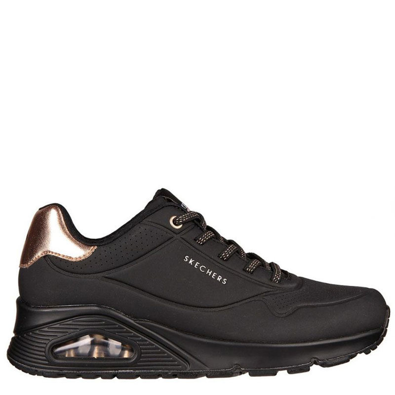 Skechers UNO - SHIMMER AWAY(155196-BBK)ΓΥΝΑΙΚΕΙΑ ΠΑΠΟΥΤΣΙΑ  BLACK/ROSE GOLD