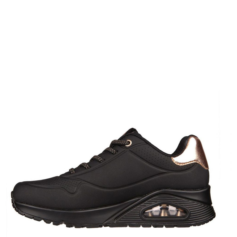 Skechers UNO - SHIMMER AWAY(155196-BBK)ΓΥΝΑΙΚΕΙΑ ΠΑΠΟΥΤΣΙΑ  BLACK/ROSE GOLD