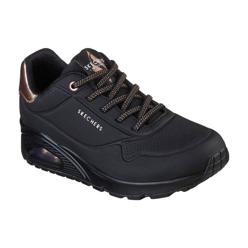 Skechers UNO - SHIMMER AWAY(155196-BBK)ΓΥΝΑΙΚΕΙΑ ΠΑΠΟΥΤΣΙΑ  BLACK/ROSE GOLD