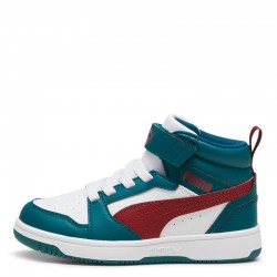 PUMA Rebound V6 Mid Sneakers Kids (393832-18)ΠΑΙΔΙΚΑ ΜΠΟΤΑΚΙΑ Cold Green-Alpine Snow