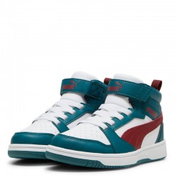 PUMA Rebound V6 Mid Sneakers Kids (393832-18)ΠΑΙΔΙΚΑ ΜΠΟΤΑΚΙΑ Cold Green-Alpine Snow