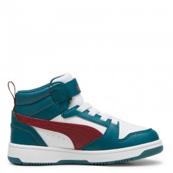 PUMA Rebound V6 Mid Sneakers Kids (393832-18)ΠΑΙΔΙΚΑ ΜΠΟΤΑΚΙΑ Cold Green-Alpine Snow