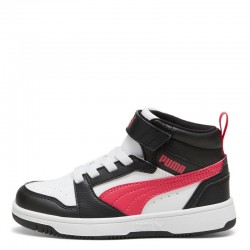 PUMA Rebound V6 Mid Sneakers Kids (393832-16)ΠΑΙΔΙΚΑ ΜΠΟΤΑΚΙΑ ΓΙΑ ΚΟΡΙΤΣΙ  Black-Tart Cherry