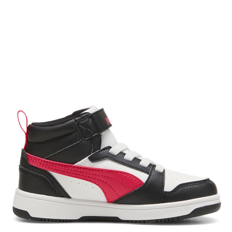 PUMA Rebound V6 Mid Sneakers Kids (393832-16)ΠΑΙΔΙΚΑ ΜΠΟΤΑΚΙΑ ΓΙΑ ΚΟΡΙΤΣΙ  Black-Tart Cherry