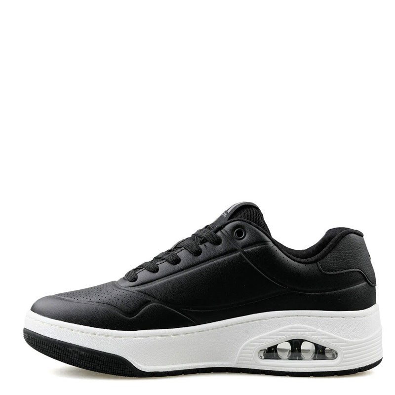 SKECHERS Mens  Deboss Duraleather (183145-BLK)ΑΝΔΡΙΚΑ ΠΑΠΟΥΤΣΙΑ ΜΑΥΡΟ/ΛΕΥΚΟ