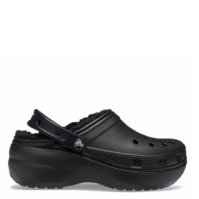 Crocs Classic Platform Lined Clog W - Black (207938-001)Σαμπό με Γούνα Μαύρα