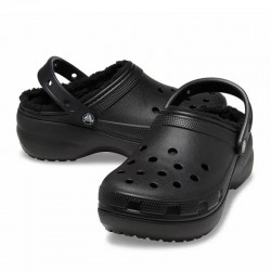 Crocs Classic Platform Lined Clog W - Black (207938-001)Σαμπό με Γούνα Μαύρα