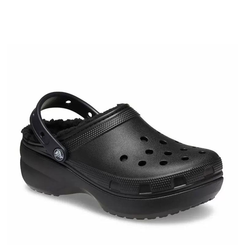 Crocs Classic Platform Lined Clog W - Black (207938-001)Σαμπό με Γούνα Μαύρα