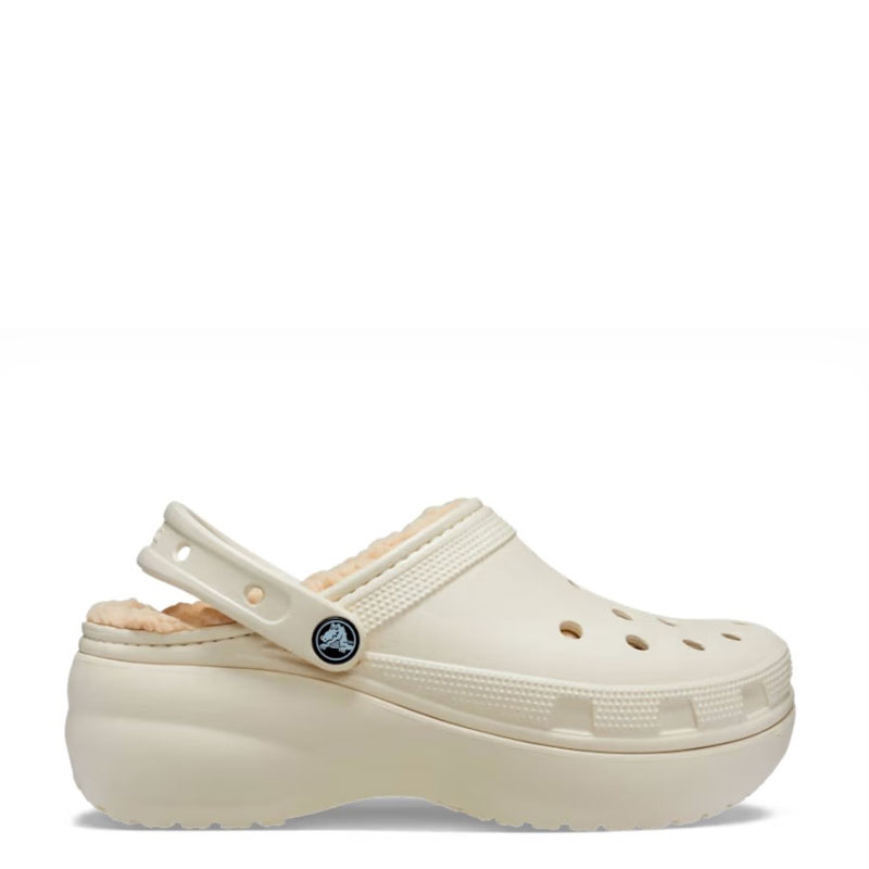 Crocs Classic Platform Lined Clog W - Bone (207938-2Y2)Σαμπό με Γούνα Μπεζ