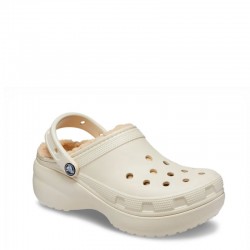 Crocs Classic Platform Lined Clog W - Bone (207938-2Y2)Σαμπό με Γούνα Μπεζ