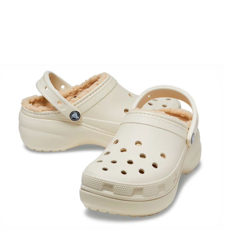 Crocs Classic Platform Lined Clog W - Bone (207938-2Y2)Σαμπό με Γούνα Μπεζ