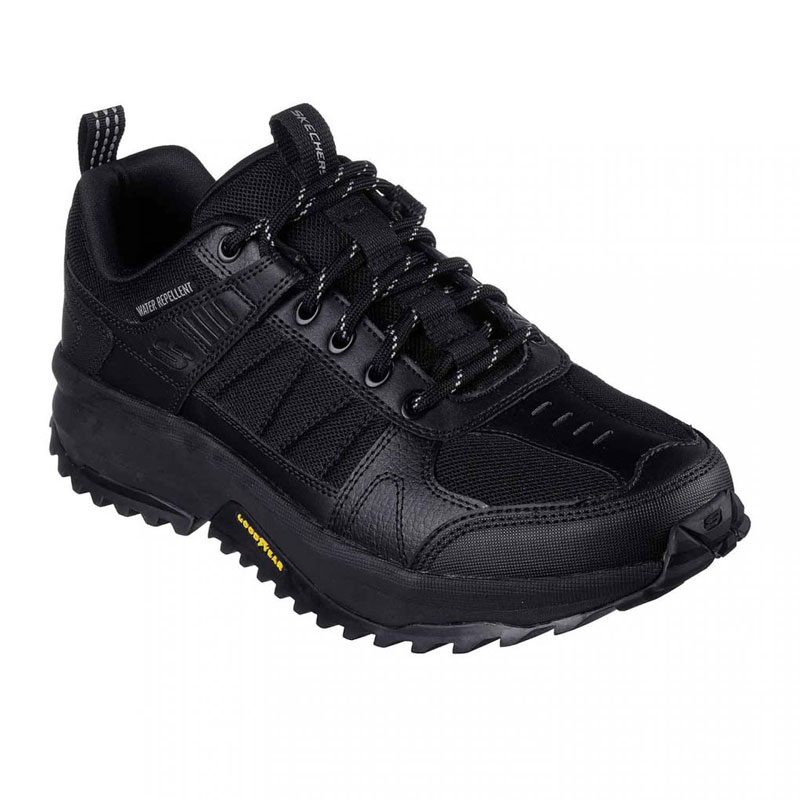 Skechers Goodyear Mesh Lace Up Outdoor Air Cooled (237105-BBK)Ανδρικά Ορειβατικά Παπούτσια Αδιαβροχα Μαυρα