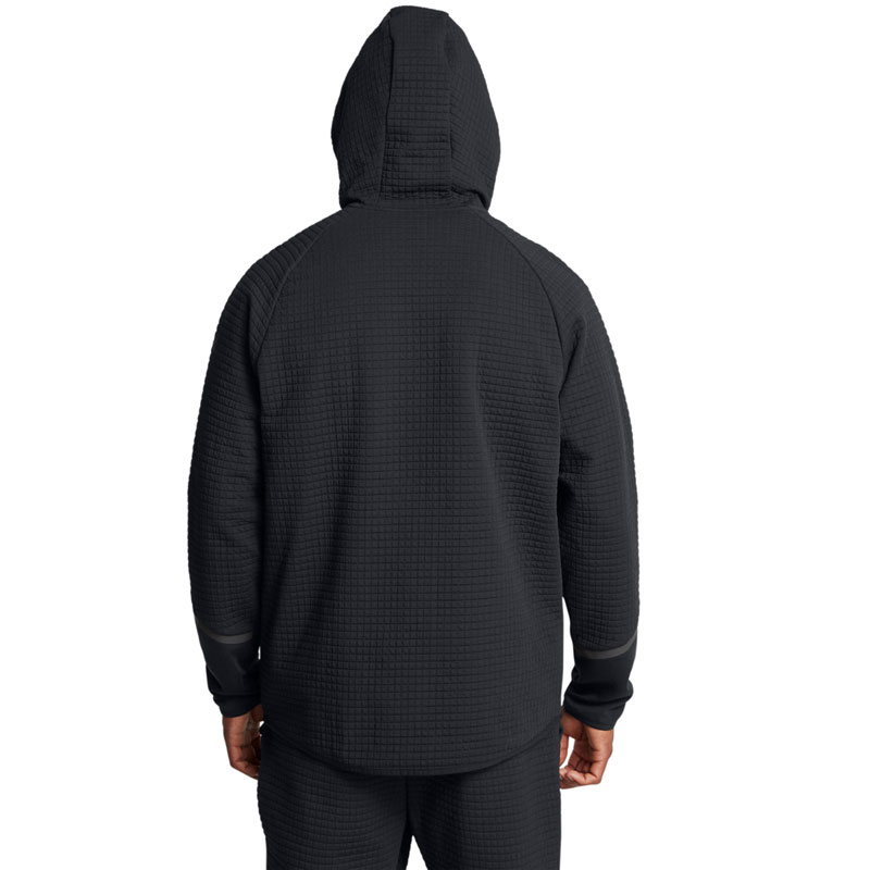 Under Armour  Unstoppable Flc Grid FZ (1386543-001)ΑΝΔΡΙΚΗ ΖΑΚΕΤΑ ΜΕ ΚΟΥΚΟΥΛΑ ΜΑΥΡΗ