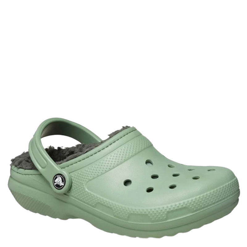 CROCS CLASSIC LINED CLOG Moss Green (203591-3WP)Σαμπό Πράσινα Με Γουνα