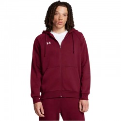 UNDER ARMOUR RIVAL FLEECE FZ HOODIE (1379767-625)Ανδρική Φούτερ Ζακέτα με Κουκούλα Μπορντώ