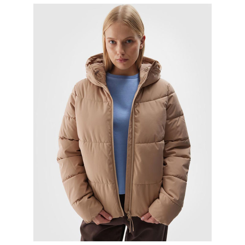 4F DOWN JACKET (4FWAW24TDJAF473-83S)ΓΥΝΑΙΚΕΙΟ ΜΠΟΥΦΑΝ ΜΠΕΖ