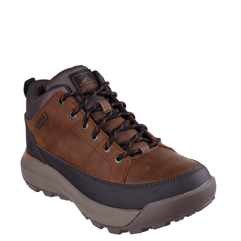 SKECHERS Cambert Waterproof Lace Up (210900-CDB)ΑΝΔΡΙΚΑ ΜΠΟΤΑΚΙΑ ΑΔΙΑΒΡΟΧΑ ΚΑΦΕ