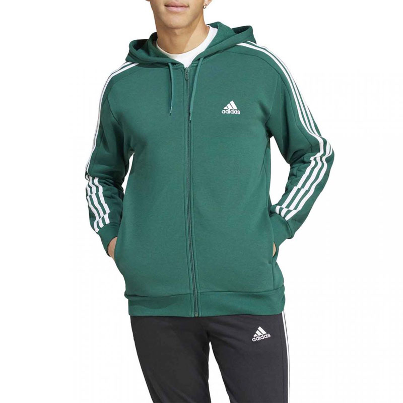 Adidas Essentials Fleece 3-Stripes (IS0010)ΑΝΔΡΙΚΗ ΖΑΚΕΤΑ ΠΡΑΣΙΝΗ